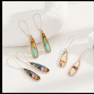 New! Gold and Multicolor Drop Earrings